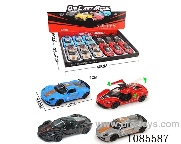 1：36 Alloy Model 3 Open Door Pull-back Sports car 2 4-color mixed