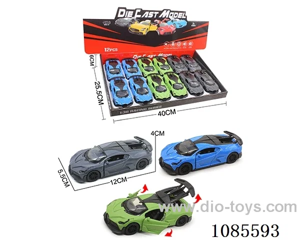 1：36 Alloy Model 3 Open Door Pull-back Sports car 3 color mix