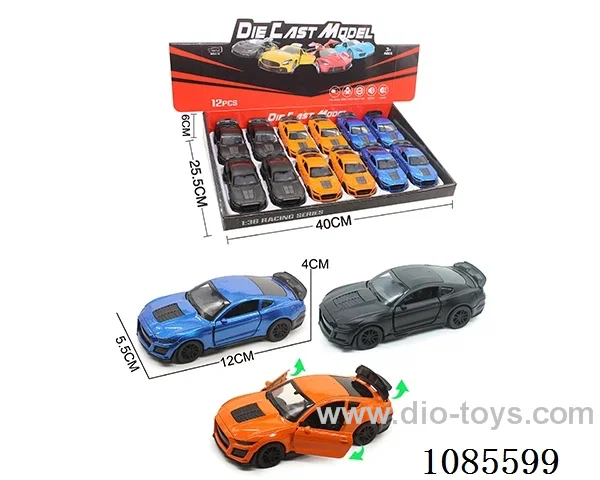 1：36 Alloy Model 3 Open Door Pull-back Sports Car 3 Colors mixed (Sound & Light version)
