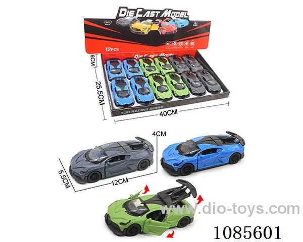 1：36 Alloy Model 3 Open Door Pull-back Sports Car 3 Colors mixed (Sound & Light version)
