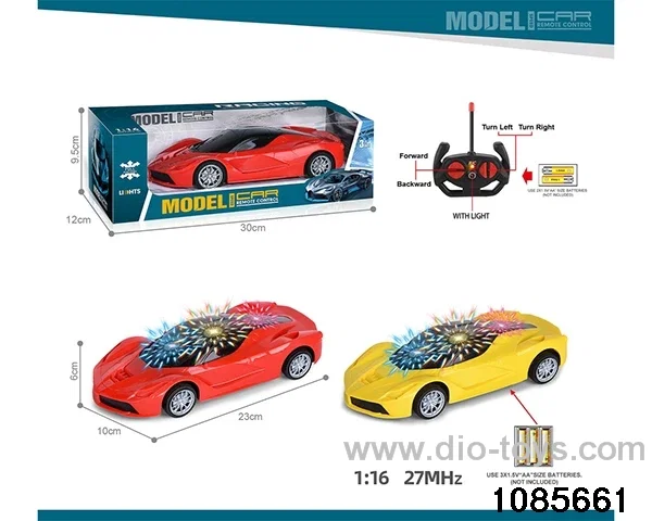 27mhz 1:16 4ch RC car with 3D light(electricity not included) in window box