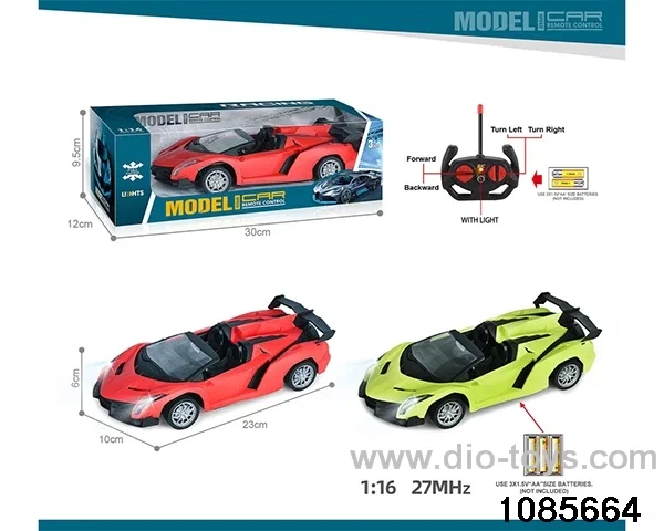 27mhz 1:16 4ch RC car With headlights(electricity not included) in window box