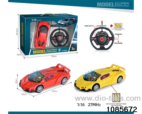 27mhz 1:16 4ch RC car with 3D light(electricity not included) in window box