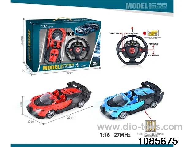 27mhz 1:16 4ch RC car With headlights(electricity not included) in window box