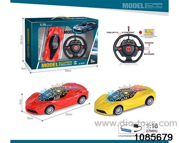 27mhz 1:16 4ch RC car with 3D light(electricity package) in window box