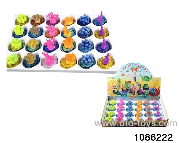 Coloured swelling corals in 24pcs display box