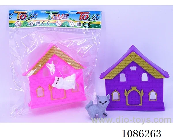 Kitten and House (4 cat mix)