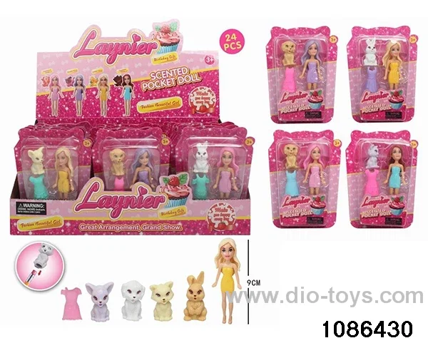 3.5 inch small barbie + pet in display box