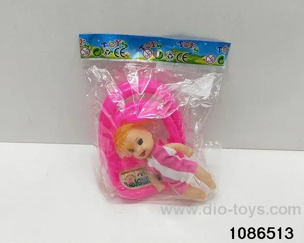 Baby chair + baby girl in opp bag