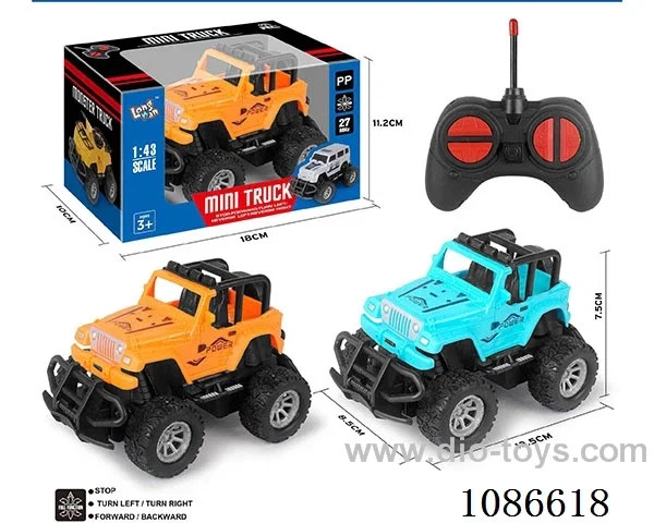 1:43 4ch rc car with light 2color mixed not included battery
