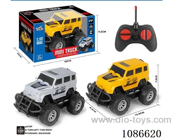1:43 4ch rc car with light 2color mixed not included battery