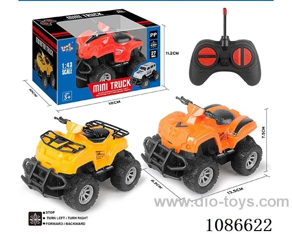 1:43 4ch rc car with light 2color mixed not included battery