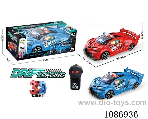 1:16 2 ch rc Bumblebee police car with 3D lights