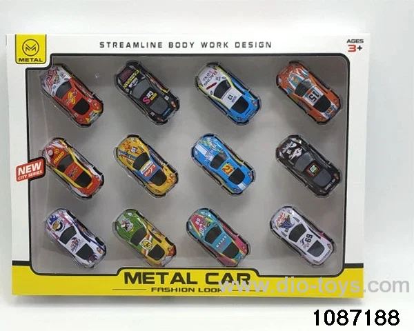 12pcs pull back alloy car