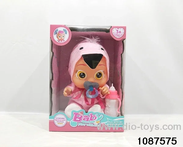 Dolls with four barrels in window box