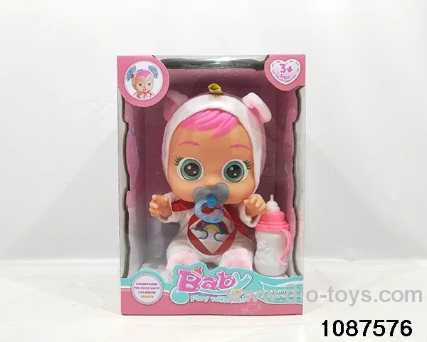 Dolls with four barrels in window box