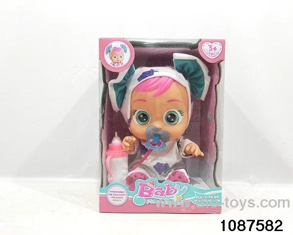 Dolls with four barrels in window box