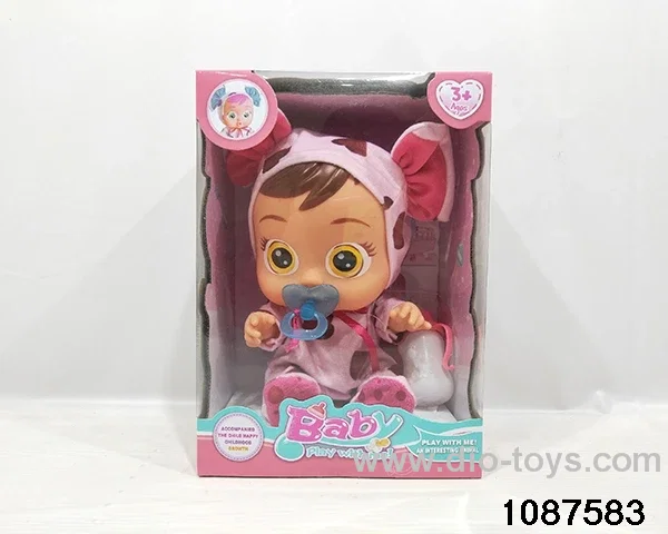 Dolls with four barrels in window box