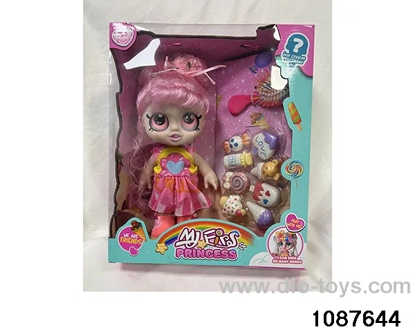 Doll set with four voices in window box