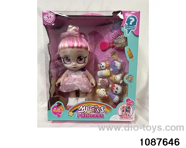 Doll set with four voices in window box