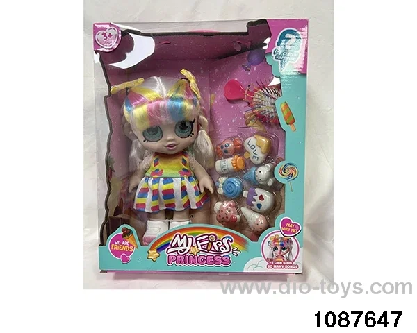 Doll set with four voices in window box