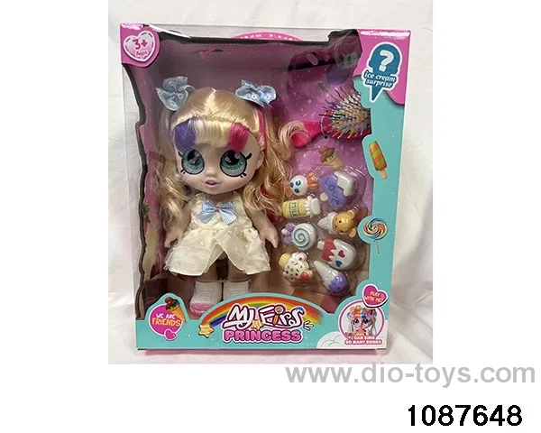 Doll set with four voices in window box