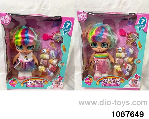Doll set with four voices in window box