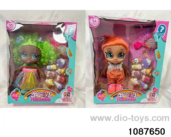 Doll set with four voices in window box