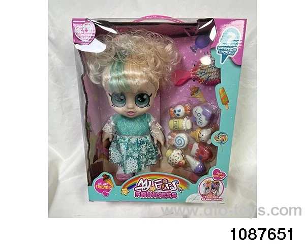 Doll set with four voices in window box