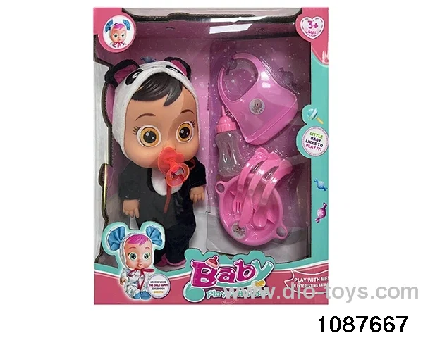 Doll set with four voices in window box