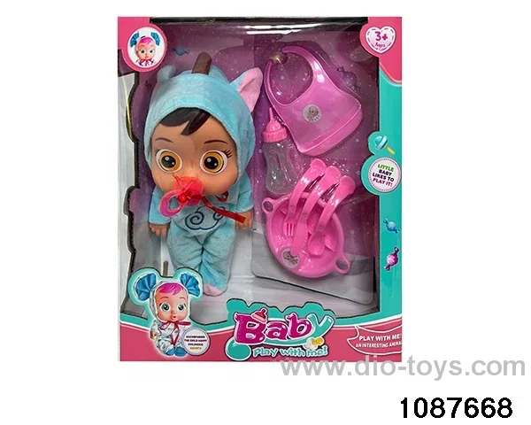 Doll set with four voices in window box