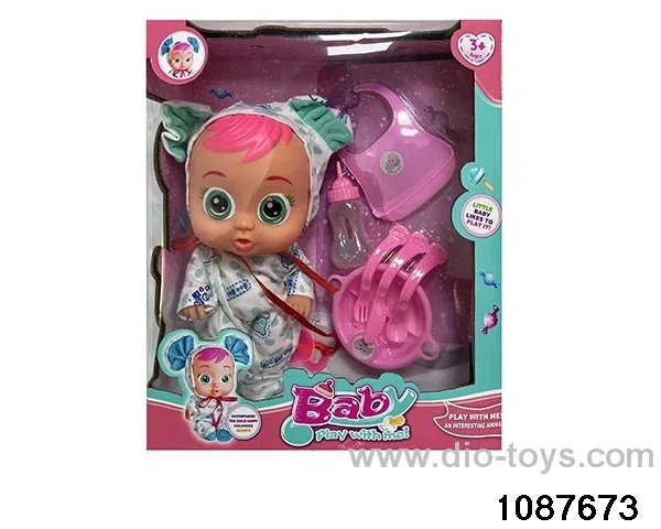 Doll set with four voices in window box