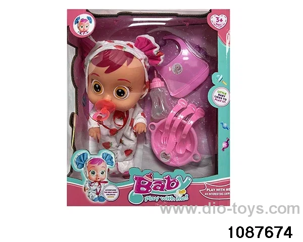 Doll set with four voices in window box
