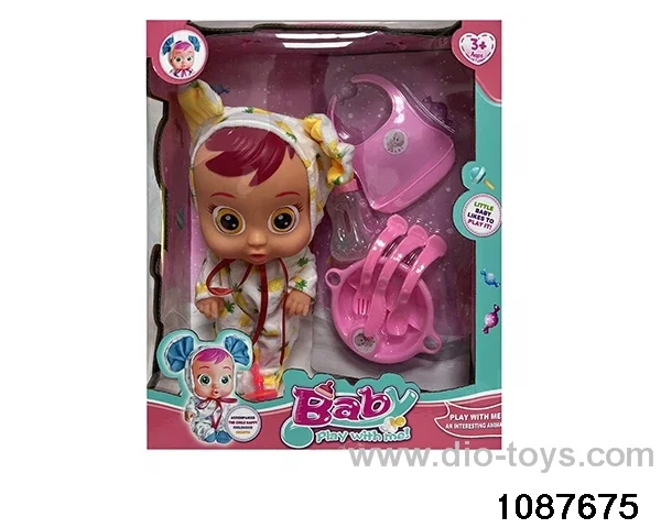 Doll set with four voices in window box