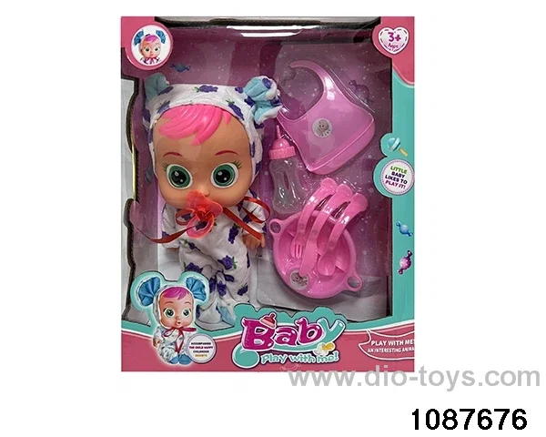 Doll set with four voices in window box
