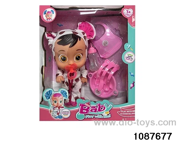 Doll set with four voices in window box