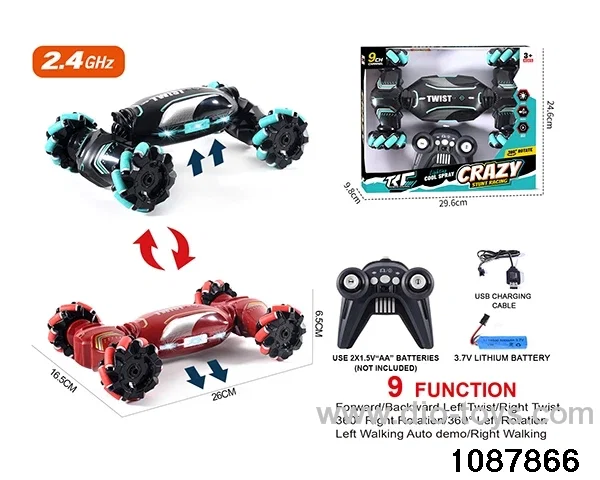2.4G 9ch RC Stunt car (electricity package) in window box