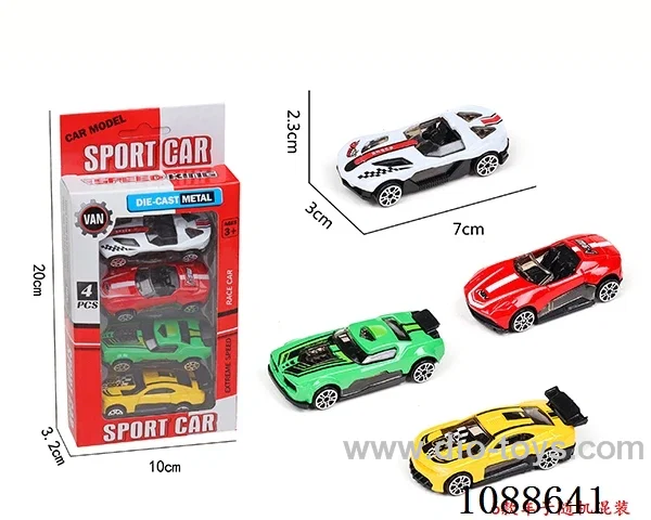 free wheel alloy car 4PCS