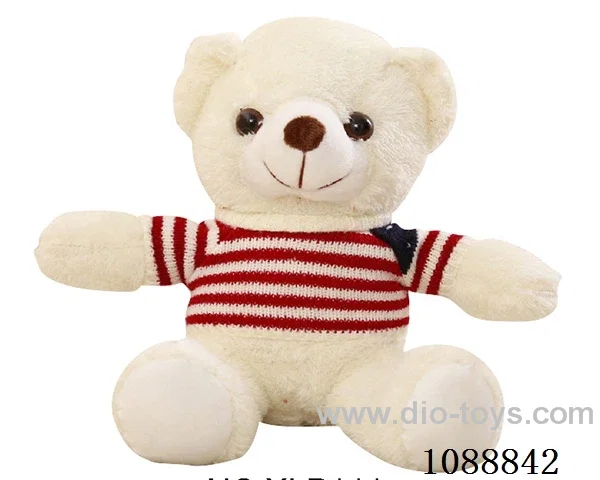 30CM beige white sweater teddy bear doll