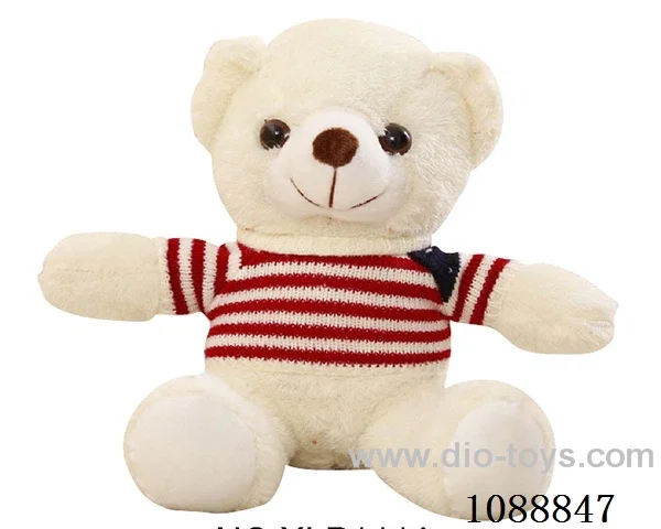 35CM beige white sweater teddy bear doll