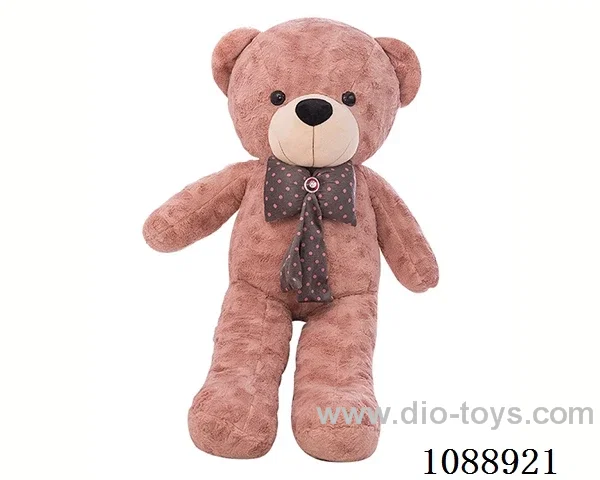 94CM deep brown teddy bear doll with bow tie
