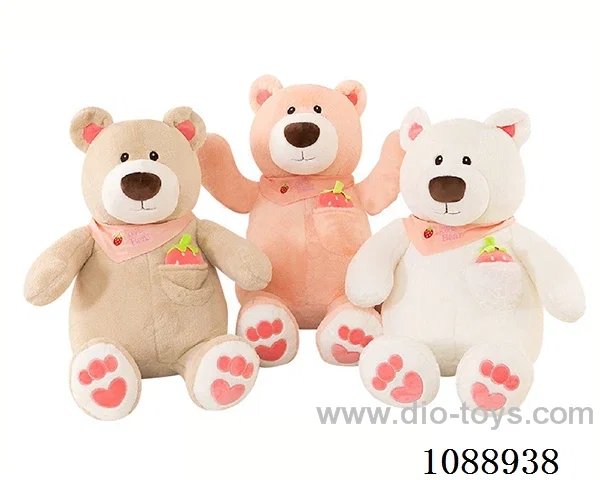 41CM strawberry polar bear throw pillow doll