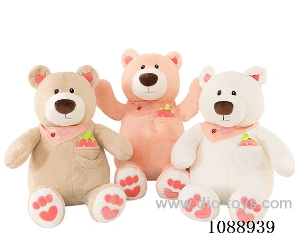 51CM strawberry polar bear throw pillow doll