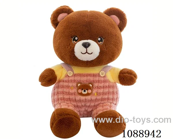 40CM pink brown bear doll with strap