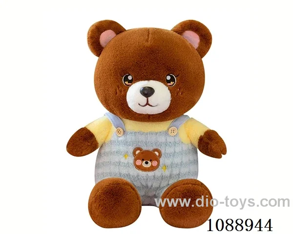 40CM blue strap brown bear doll
