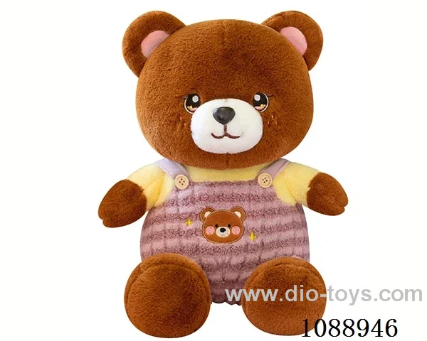 40CM brown bear doll with purple strap