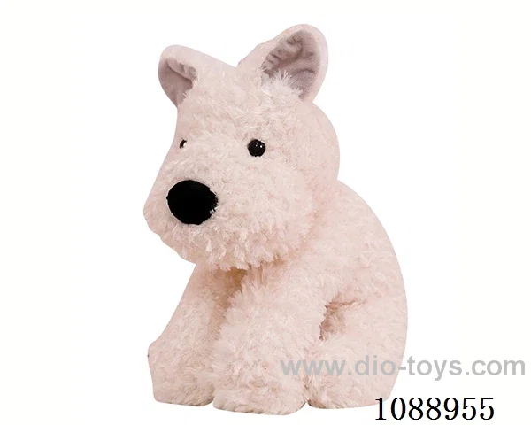 22CM white West Highland simulation dog doll