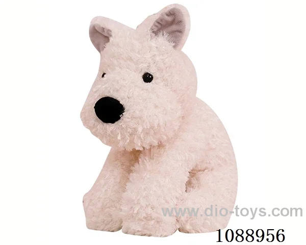 30CM white West Highland simulation dog doll