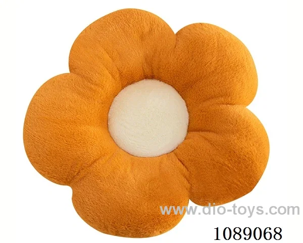 49CM brown rabbit hair flower cushion