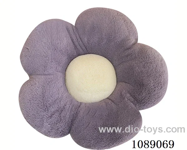 34CM purple rabbit hair flower cushion